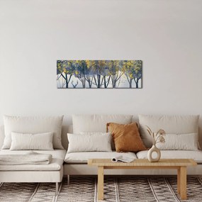 Obraz jelenia w lesie (z zegarem) (90x30 cm)