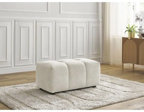 Biały podnóżek z tkaniny szenilowej Roxelane – Bobochic Paris