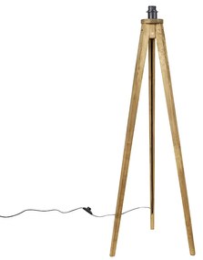 Wiejska lampa podłogowa statyw z drewna vintage - Tripod Classic Rustykalny / Vintage Oswietlenie wewnetrzne