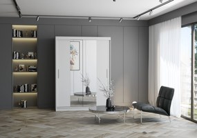 Szafa przesuwna VISTA z lustrem 150 cm biały