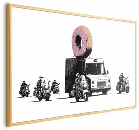 Plakat Pączkowa policja 90x60 cm z ramą złotą bez marginesu ARTGEIST B