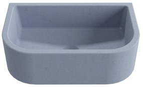 Umywalka betonowa półokrągła wisząca / nablatowa bez otworu na baterię 49 x 30 cm PALANGA | różne kolory : Kolor - Lawendowy, Typ montażu - nablatowa