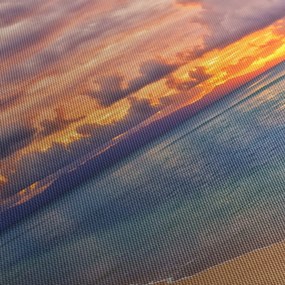 Obraz - Zachód słońca na plaży (z zegarem) (90x30 cm)