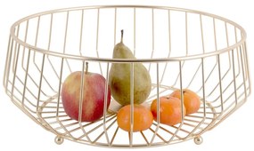 Metalowy koszyk na owoce w kolorze złota PT LIVING Linea, ø 34 cm