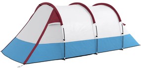 Outsunny Namiot dla 3 osób, z hakiem na latarnię, trzy wejścia, wodoodporny, Czerwony