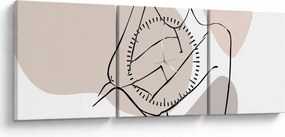 Obraz - Kobieta linia sztuki ciała N⁰1 (z zegarem) (90x30 cm)