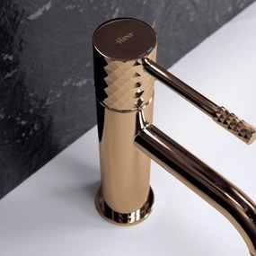 Bateria umywalkowa Rea Lungo Diamond Miedź Niska