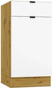 Szafka Kuchenna Biały Stojąca Z Szufladą 40 Cm + Dąb Artisan R4-T66