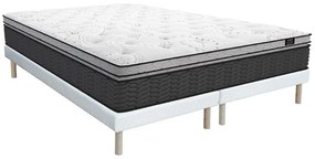 Zestaw stelaż + materac hybrydowy ze sprężynami kieszeniowymi i nakładką na materac hybrydowy GAMIANI marki YSMÉE gr. 35 cm - 180x200 cm