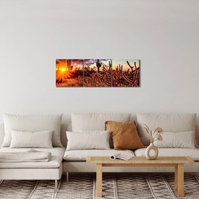 Obraz - Złota godzina pustyni (z zegarem) (90x30 cm)