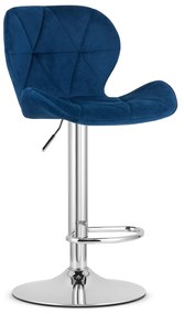Niebieskie krzesło barowe WEST VELVET