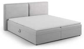 Jasnoszare łóżko boxspring ze schowkiem 160x200 cm Arendal – Cosmopolitan Design