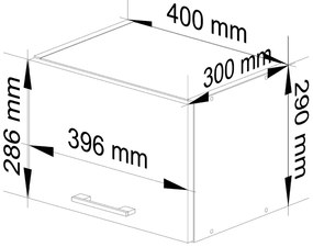 Biała górna szafka okapowa 40 cm  K4-P36