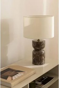 Lampa Stołowa Z Naturalnego Kamienia Diniz Arlina Biała Ø30 Cm - ↑20 Cm & Brązowy Marmur Emperador - Sklum