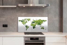 Szkło Ozdobne do Kuchni Zarys Mapy na Zielonej Trawie