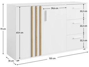 Komoda TOLIS 2D3S, biała