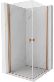 Mexen Mist-B Duo kabina prysznicowa uchylna 95 x 95 cm, transparent, miedź szczotkowana - 8A2-095-095-65-00
