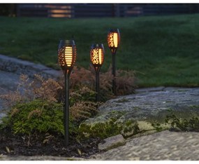 Zestaw 3 ogrodowych lamp solarnych LED Star Trading Flame, wys. 40 cm