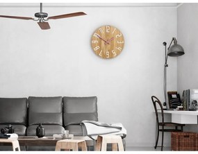 Zegar na ścianę nowoczesny drewniany z dużymi cyframi okrągły cichy loft