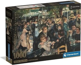 Puzzle 1000 elementów Renoir Bal du Moulin 70x50 cm z plakatem - Wysokiej jakości druk, precyzyjne wycinanie