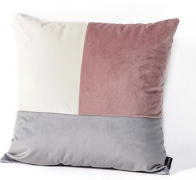 Poduszka Patchwork kwadratowa pink grey white