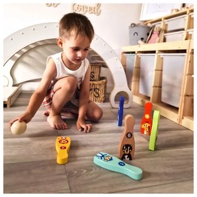 Tooky toy drewniane kręgle dla dzieci  6 szt. + piłka