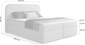 Łóżko kontynentalne Eleris 160x200 z pojemnikami - beżowa bukla Quelle 03