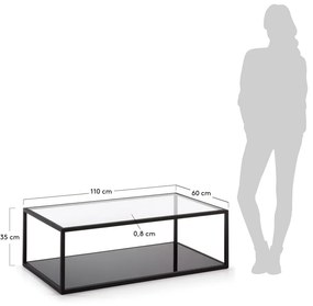 Czarny stolik Kave Home Green Hill, 110x60 cm
