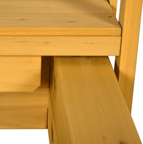 Outsunny Piaskownica z Domek do Zabawy Piaskownica z Dachem, 133 x 129 x 137,5 cm, Naturalne + Niebieskie