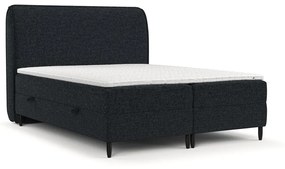 Czarne łóżko boxspring ze schowkiem 160x200 cm Melba – Maison de Rêve