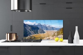 Szkło do Kuchni na Ścianę Malowniczy Pejzaż Górskiej Doliny