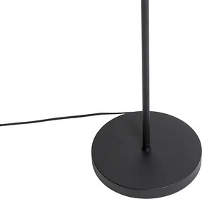 Designerska lampa podłogowa czarna ze złotem 2-światła - Stijn