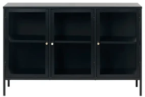 Czarna metalowa witryna 132x85 cm Carmel – Unique Furniture