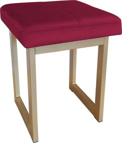 Taboret SOLID tkanina Welur stelaż metalowy STOŁEK LOFT : Kolor Stelaża - Złoty, Kolor tkaniny - VELVET - MG31, Typ tkaniny - Velvet, Wysokość - 45 cm