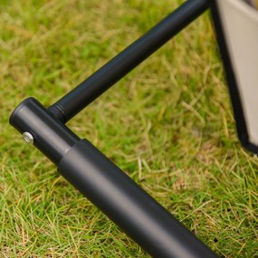 Fotel Bujany Outsunny Czarny Beżowy Komfortowy i Stylowy Idealny do Ogrodu i na Taras | Aosom PL