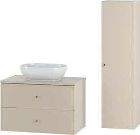 Kaszmirowy Zestaw do Łazienki 80cm Szafka z Blatem Umywalka Słupek Marco