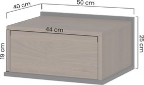 Szafka nocna wisząca Zenar z szufladą 50 cm - orzech elegant / czarny