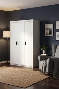 Biała trzydrzwiowa szafa garderoba do sypialni F7-F50