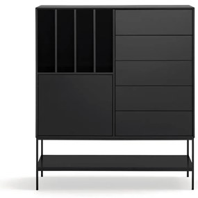 Czarna szafka 120x140x45 cm Platt – Teulat