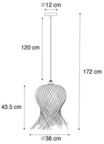 Zewnetrzna Orientalna zewnętrzna lampa wisząca bambusowa IP44 - CarlosKolonialny Oswietlenie zewnetrzne