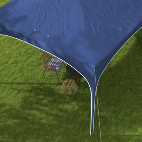 Outsunny Składany Pawilon, regulowany wysokość, Metalowe słupy, wytrzymała plandeka, w zestawie torba na ramię, 2,95 x 2,95 x 2,55m, Granatowy