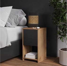 Stolik nocny złoty dąb power/antracyt 30x30x55 evo