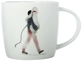 Biały porcelanowy kubek 400 ml Walking The Dog – Maxwell &amp; Williams