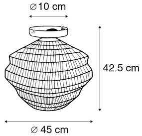 Orientalna lampa sufitowa czarna 45 cm - VadiKolonialny Oswietlenie wewnetrzne