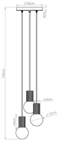 Bordowa lampa wisząca ze szklanym kloszem ø 25 cm Orbital – Nice Lamps