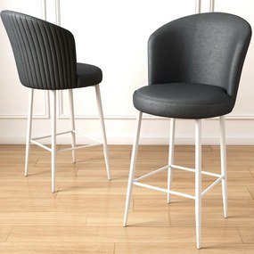 Zestaw krzeseł barowych Uras Anthracite and White,2 szt., 2 szt.
