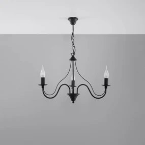 Żyrandol MINERWA 3 czarny SOLLUX  LIGHTING