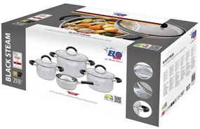 Elo 50904 Basic 4-częściowy zestaw garnków zestali nierdzewnej Black Steam