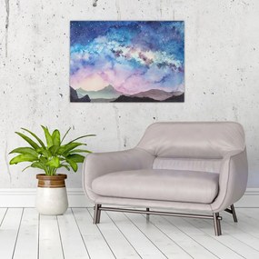 Obraz na szkle - Droga Mleczna, akwarela (70x50 cm)
