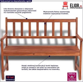 Drewniana ławka ogrodowa Retri - brązowa